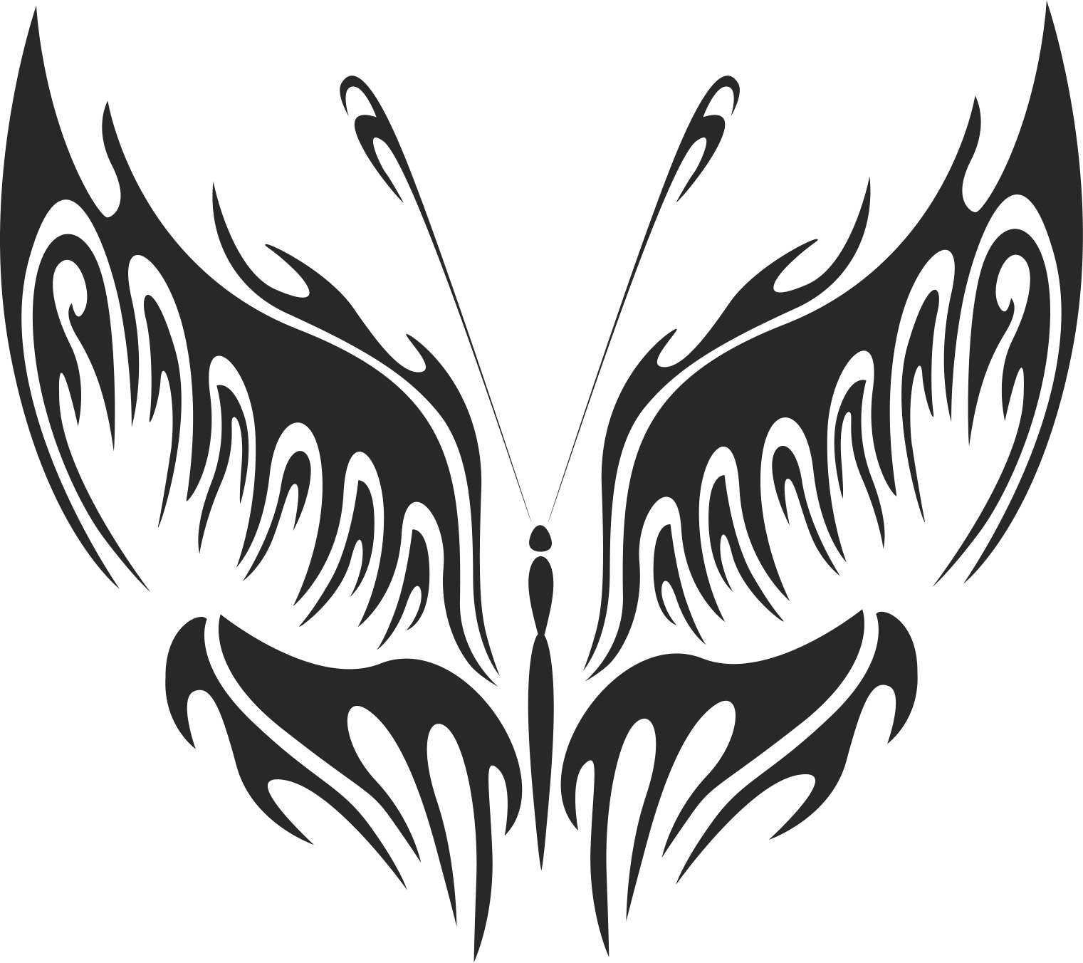 Tribal Butterfly Metal Plasma Art Vector Free DXF Vectors File