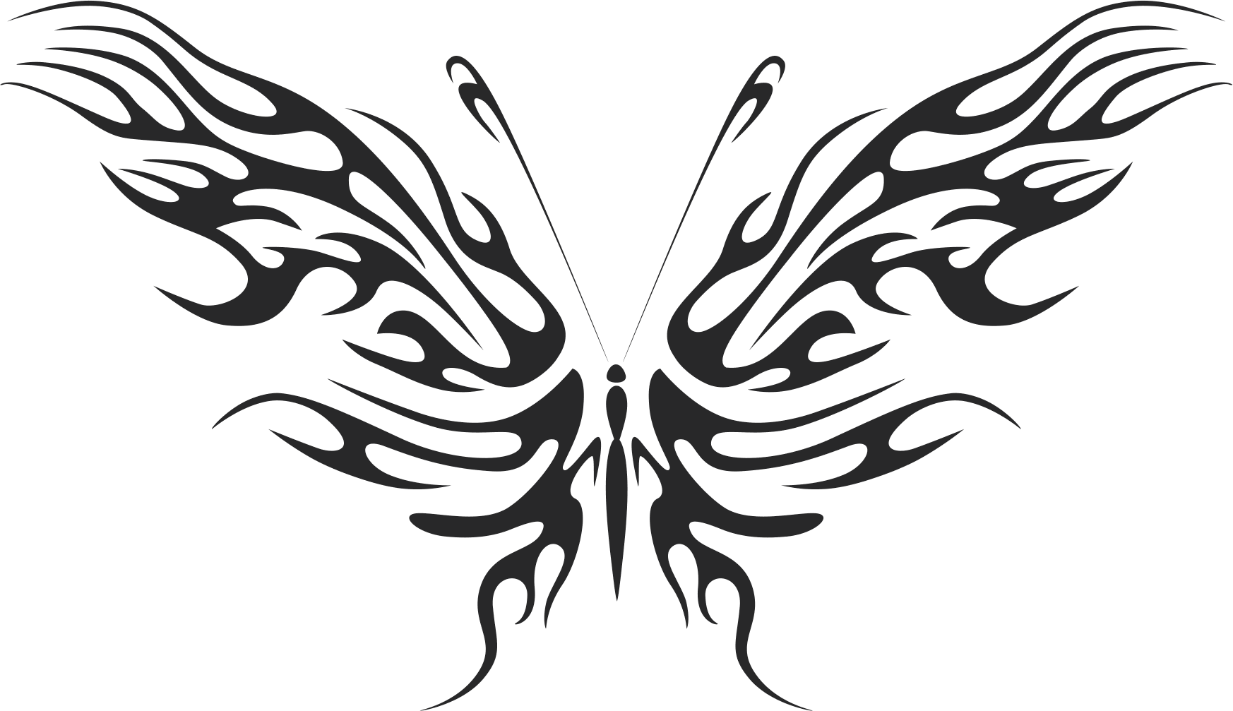 Tribal Butterfly Vector Art 09 Free DXF Vectors File