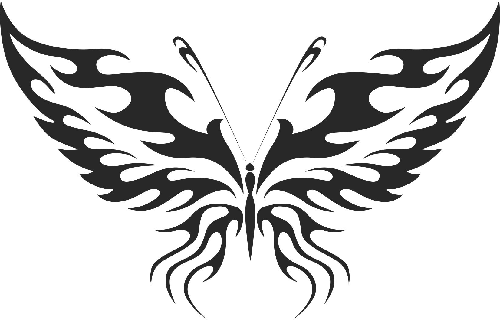 Tribal Butterfly Vector Art 11 Free DXF Vectors File