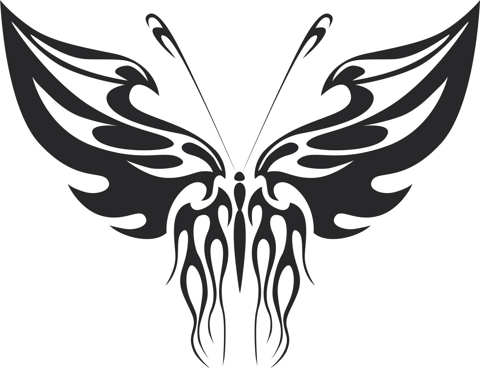 Tribal Butterfly Vector Art 132 Free DXF Vectors File