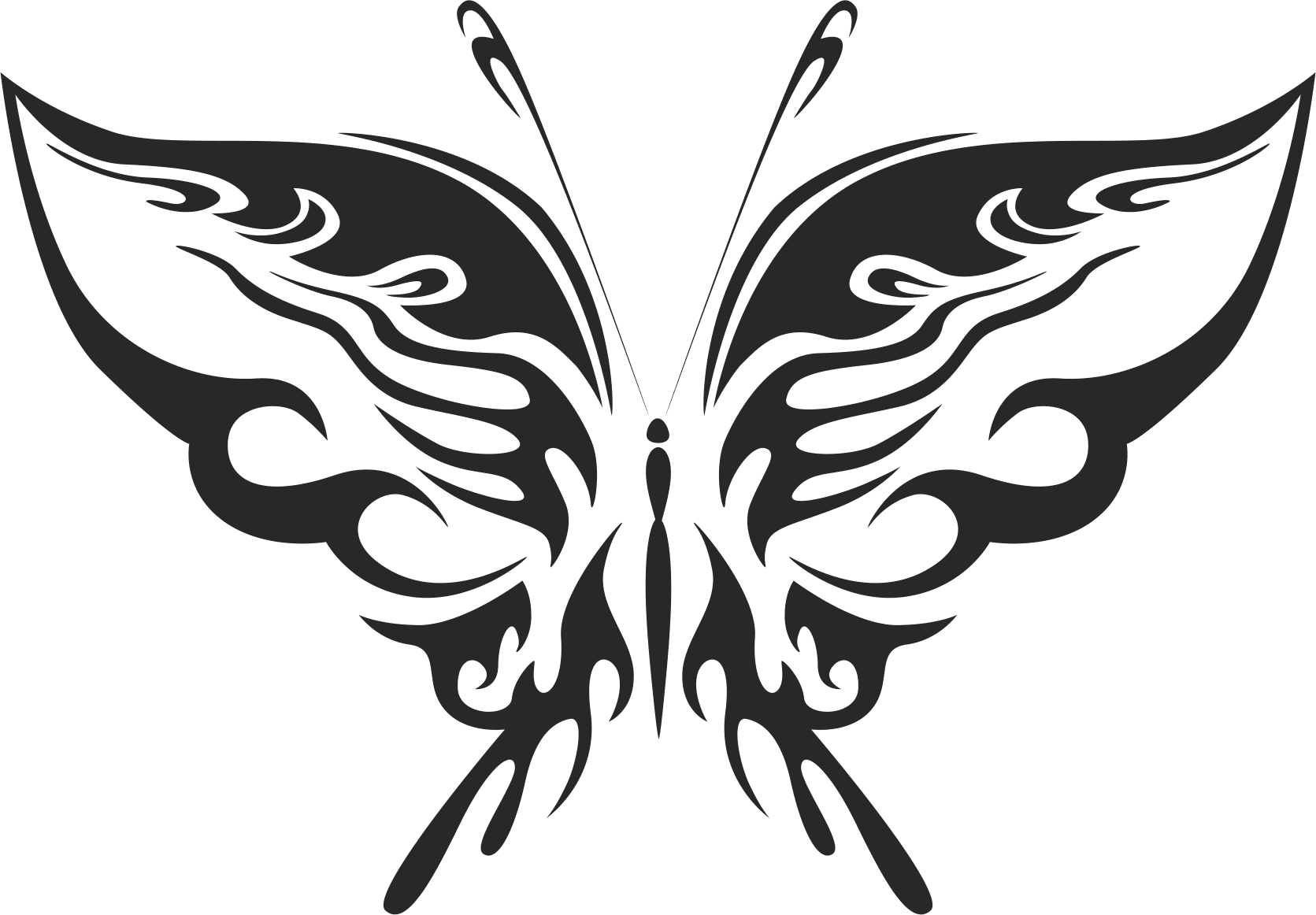 Tribal Butterfly Vector Art 19 Free DXF Vectors File