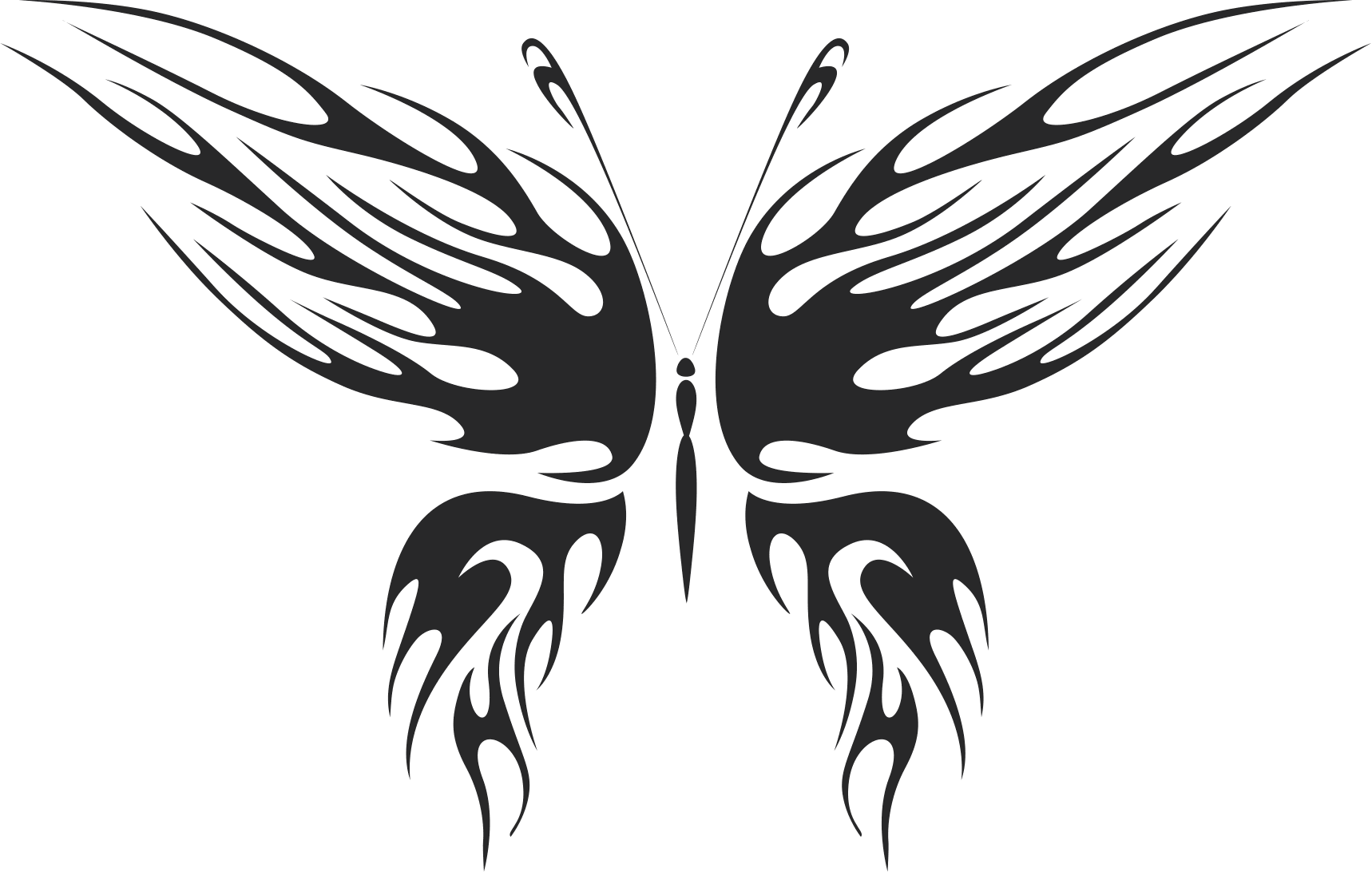 Tribal Butterfly Vector Art 27 Free DXF Vectors File