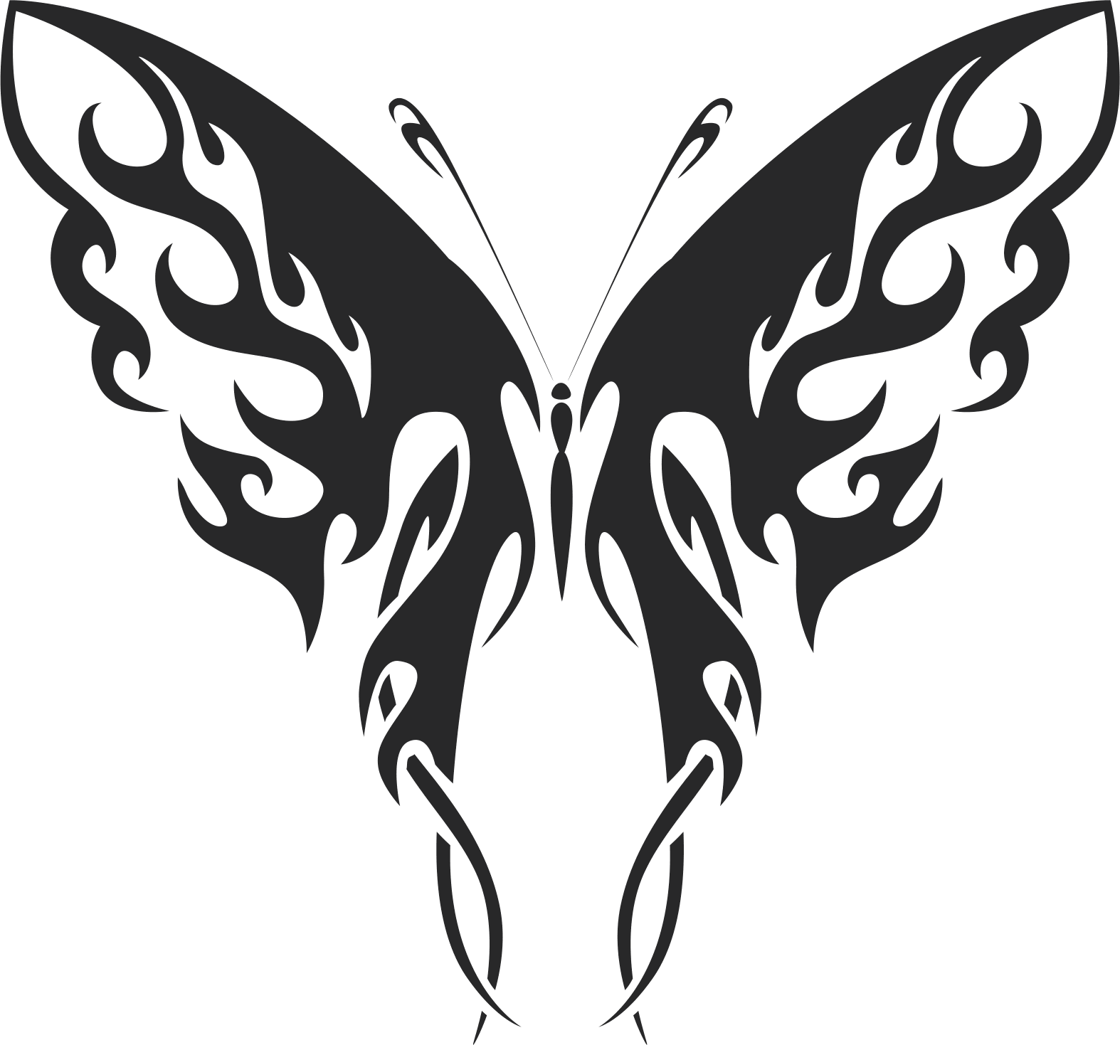 Tribal Butterfly Vector Art 41 Free DXF Vectors File