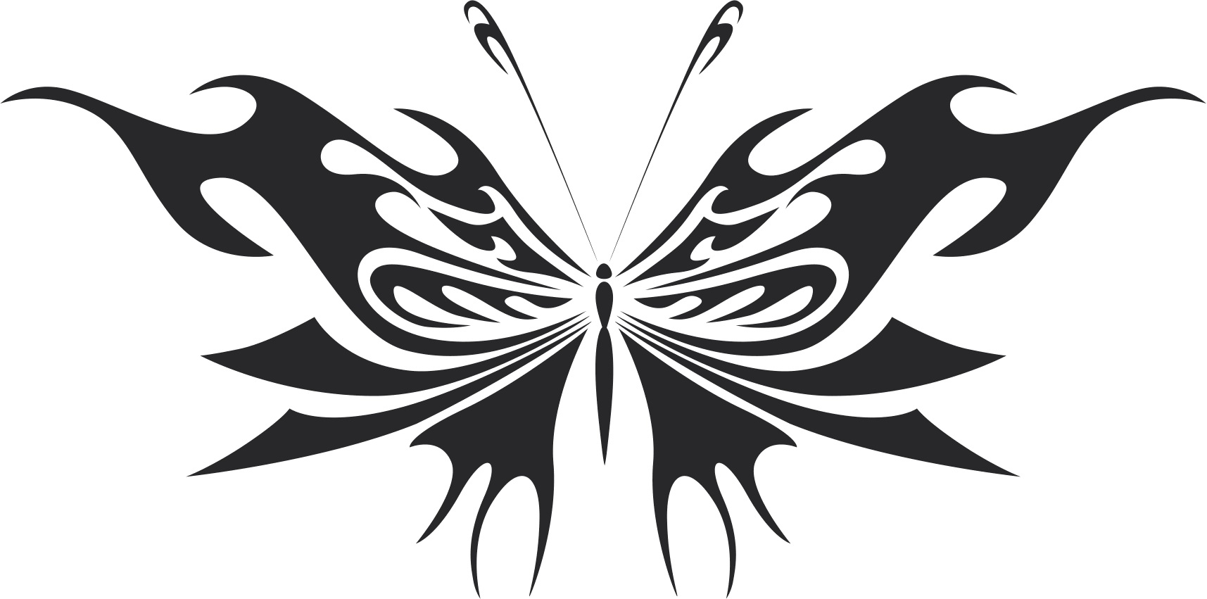 Tribal Butterfly Wildlif Vector Art Free DXF Vectors File