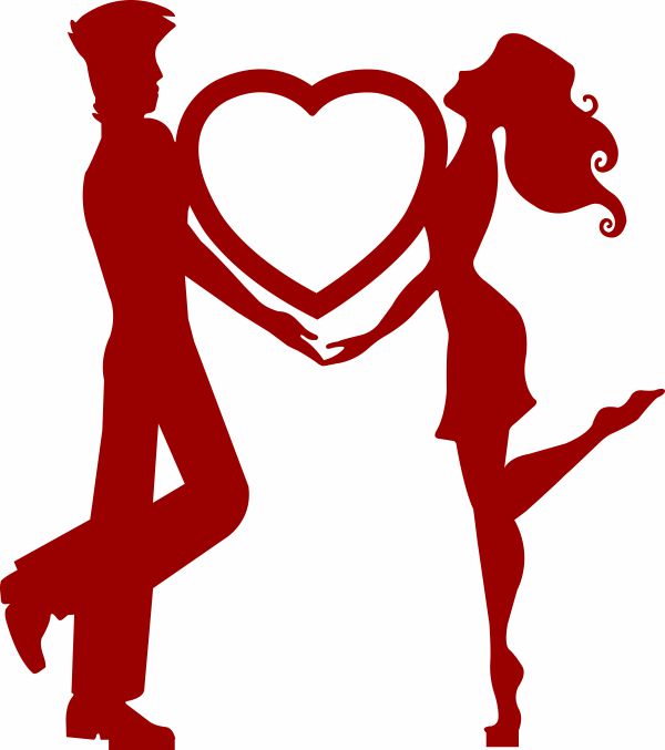 Valentines Day Couple with Heart Cake Topper Vector File
