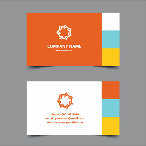 Visiting Card Design 4 Colors Free Vector