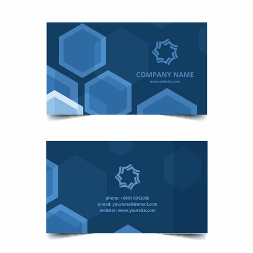 Visiting Card Design Blue Theme Free Vector