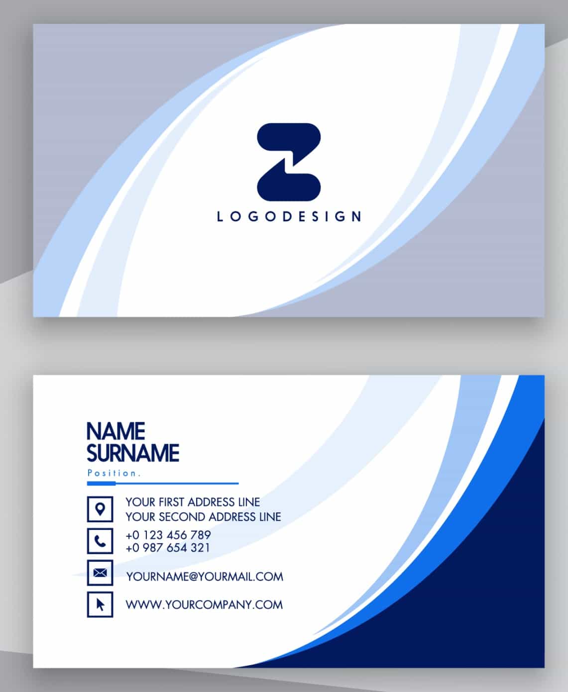 Visiting Card Template, Business Card Design Free EPS and Ai Vector File