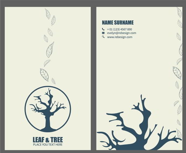 Visiting Card Template Environment Damage Theme Classic Design Free Vector