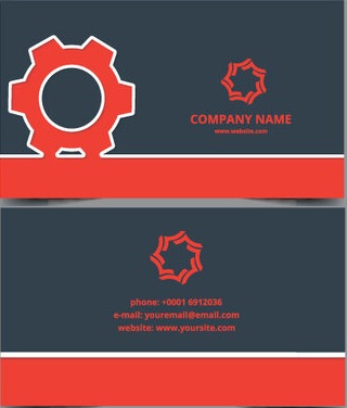 Visiting Card Template Red and Blue Free Vector