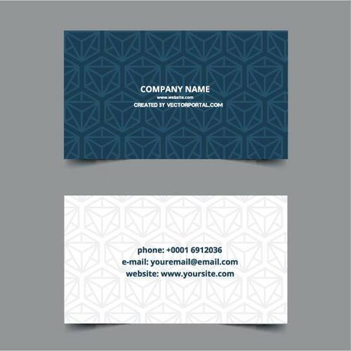 Visiting Card Template with Geometric Pattern Free Vector