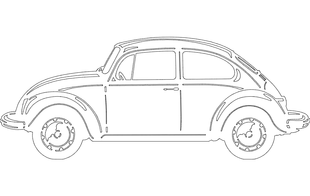VW Buggy Design Free DXF Vectors File