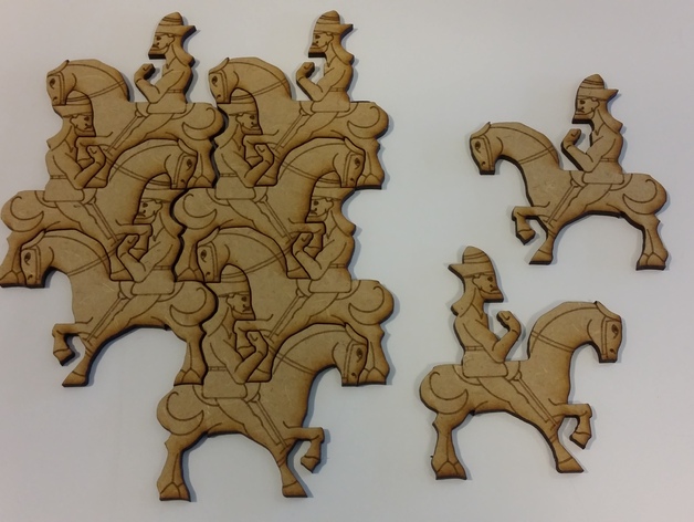 Wall Art Puzzle Man on Horse Laser Cut DXF File