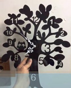Wall Clock Tree For Cnc Laser Cut Free Vector DXF File