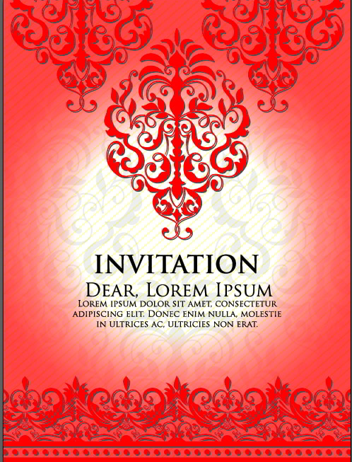 Wedding Invitation and Announcement Card With Vintage Vector File