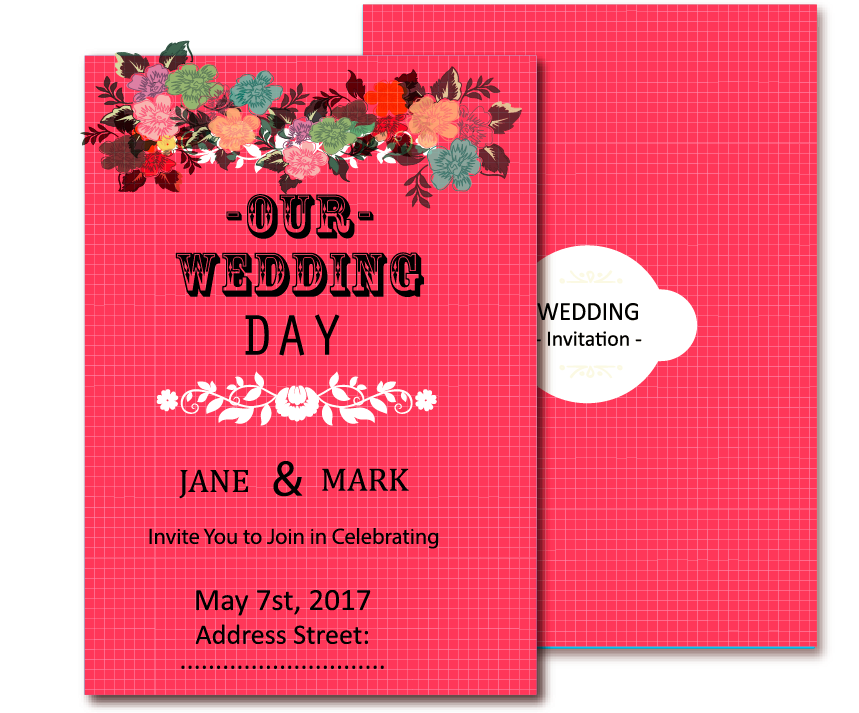 Wedding Invitation Card Design Bokeh Vector File
