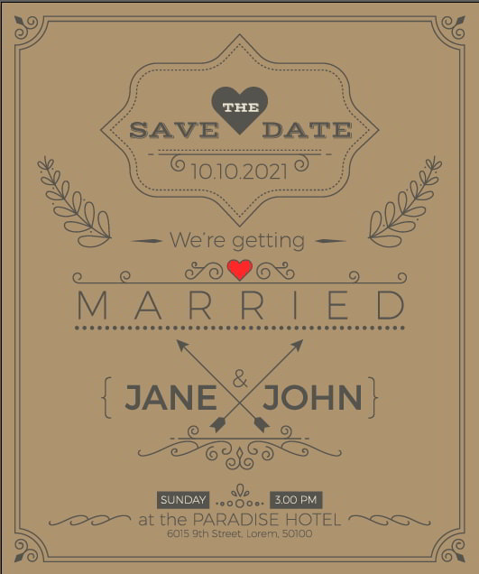 Wedding Invitation Card Template Design Free Vector
