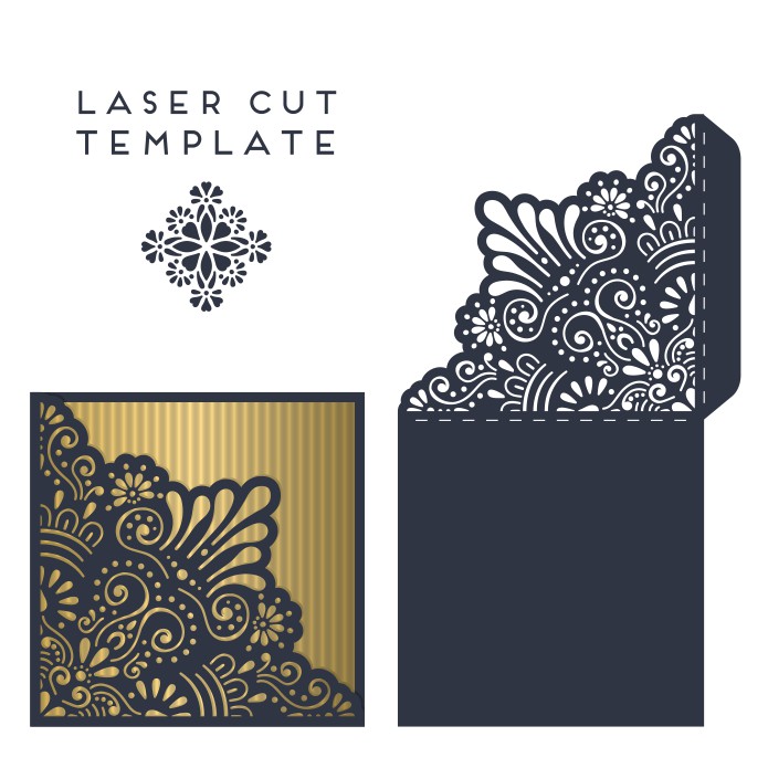 Wedding Invitation Card Template Laser Cut CDR File | Vectors File