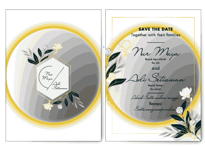 Wedding Invitation Card Templates Elegant Classic Botanical Decor Free Vector