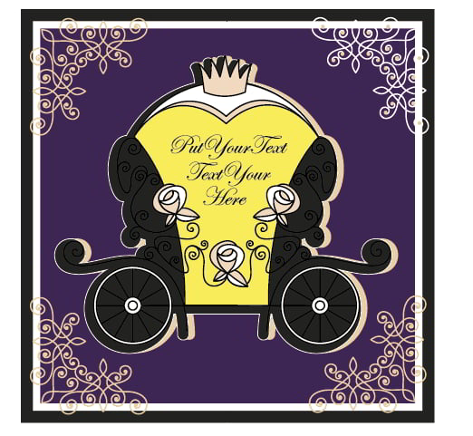 Wedding Invitation Card With Carriage Free Vector