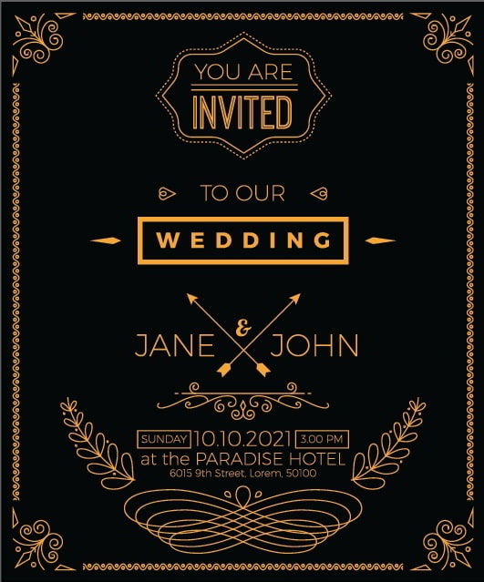 Wedding Invitation Sample Card Template Free Vector