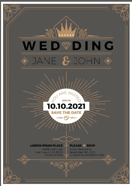Wedding Invitation Template Card Free Vector