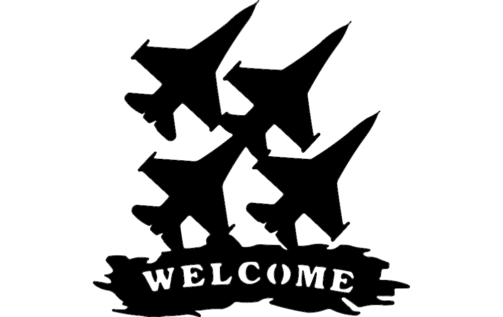 Welcome Aircraft Silhouette Free DXF File