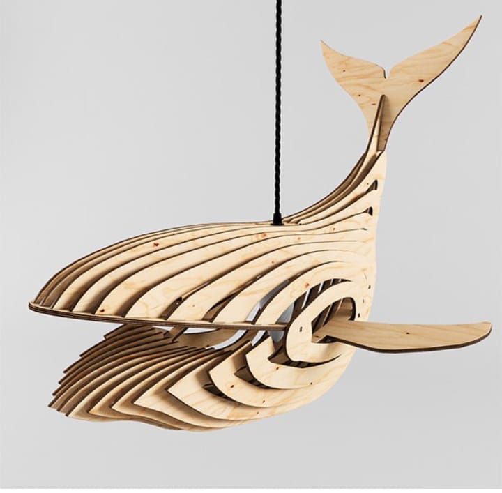 Whale Lamp 4mm new Laser Cut DXF File
