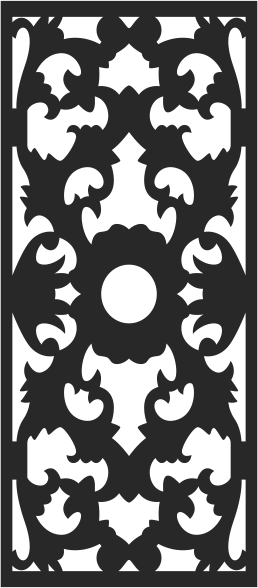 White and Black Floral Seamless Panel Laser Cut CDR File