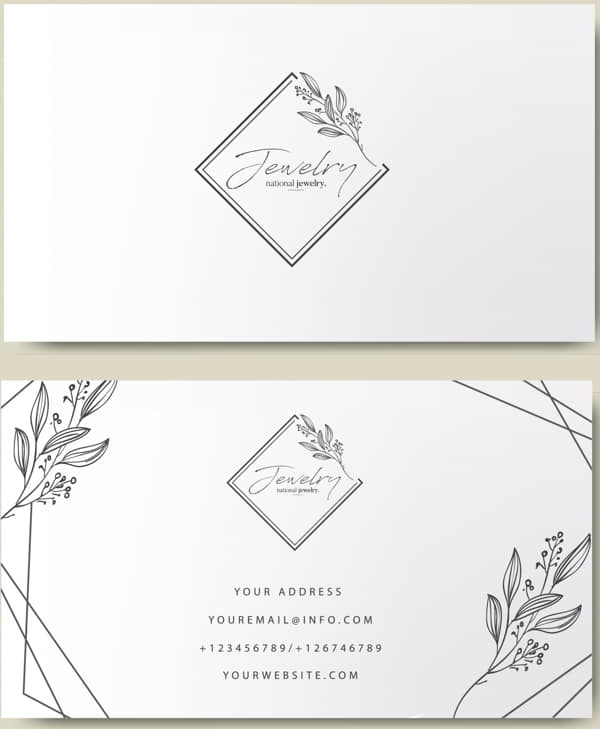 White Visiting Card Template Free Vector