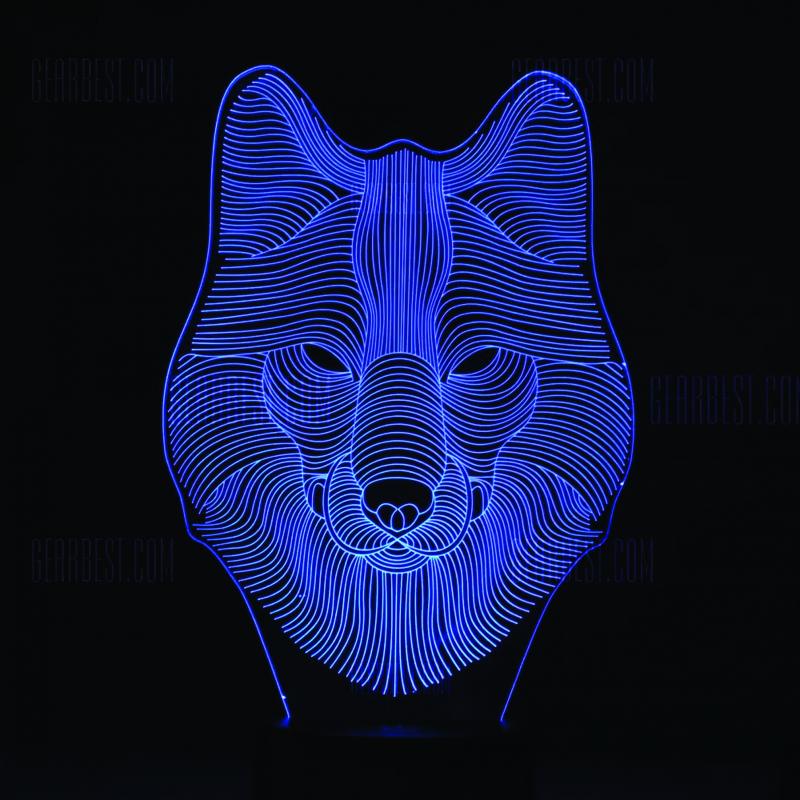 Wolf 3D LED Night Light Laser Cut CDR File
