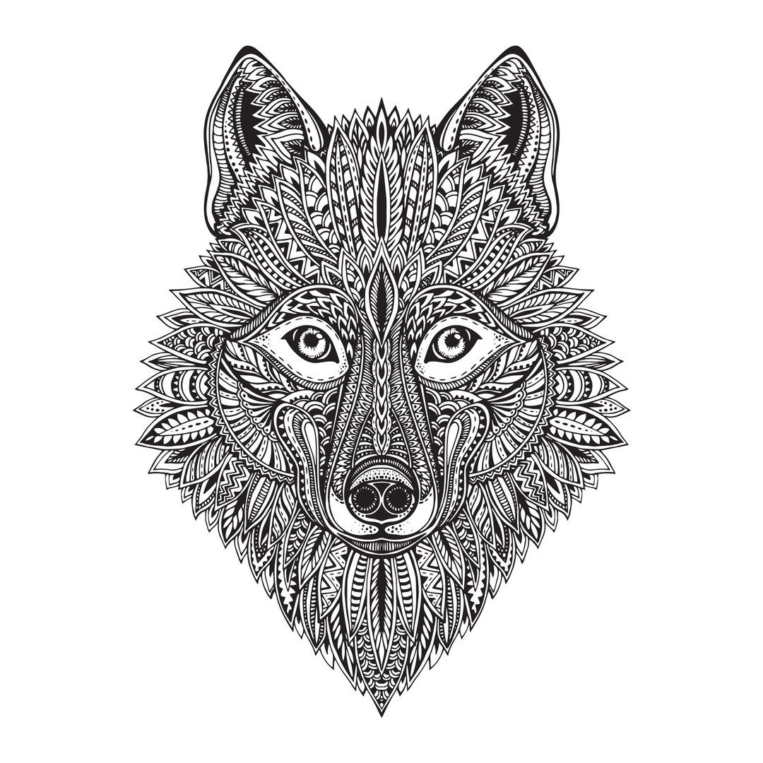 Wolf Face Vector Art CDR File