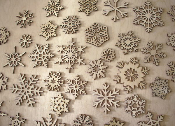 Wood Snowflake Ornaments CDR Vectors File