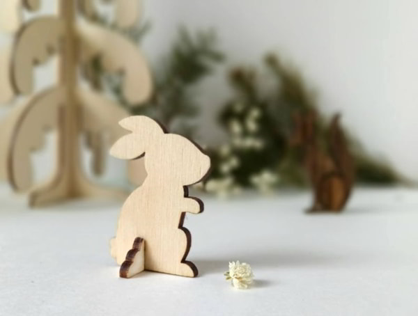 Wooden 3D Puzzle Bunny Toy Decor Model Free Laser Cut File