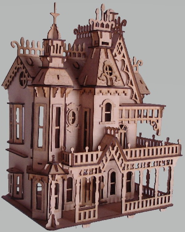 Wooden 3D Puzzle Castle Toy Model DXF File for Laser Cutting
