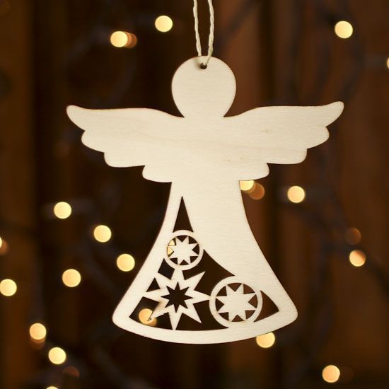 Wooden Angel Christmas Ornament Laser Cut CDR File