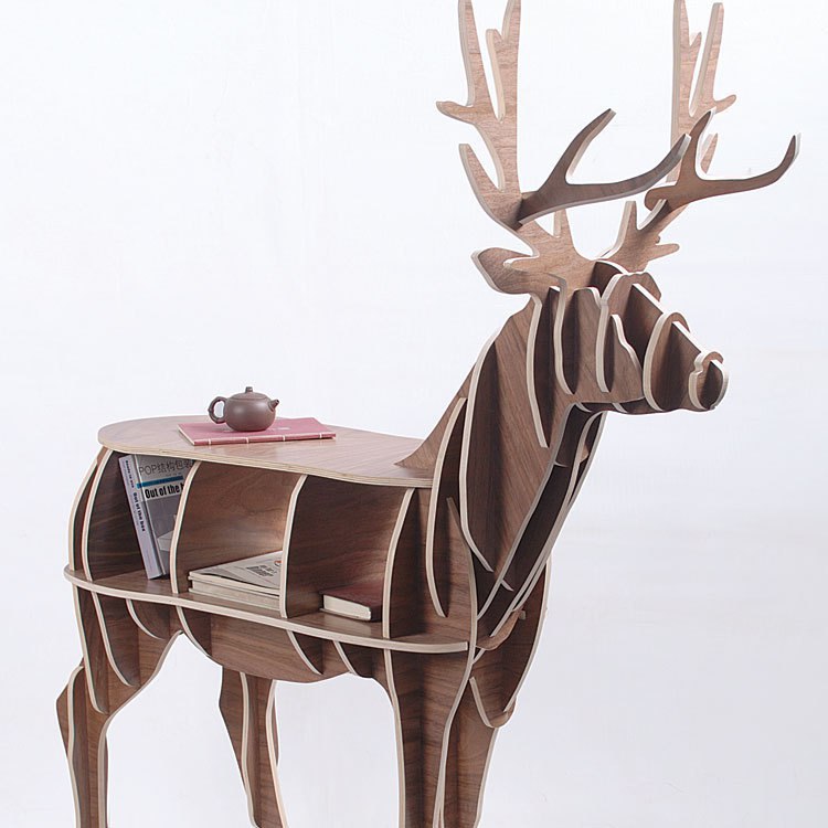 Wooden Bookshelf Deer Shape Laser Cut CDR File