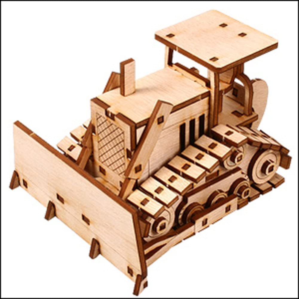 Wooden Bulldozer 3D Model Kit Laser Cut Free CDR File