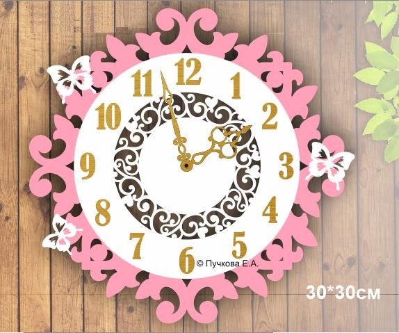 Wooden Butterfly Decorative Wall Clock Laser Cut CDR File