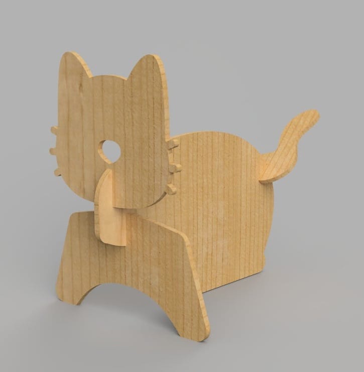 Wooden Cat Decor Laser Cut DXF File