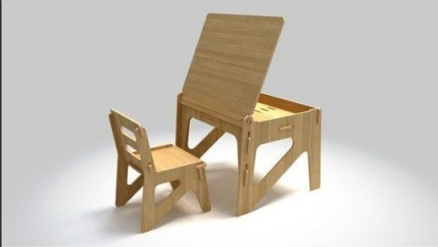Wooden chair andTable for kids CNC File Free CDR File