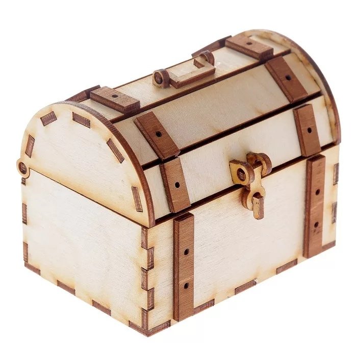 Wooden Chest With Lock And Hook Template Laser Cut CDR File