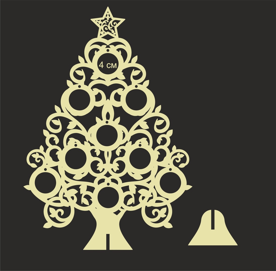 Wooden Christmas Tree CNC Laser Cut CNC Template Free CDR File
