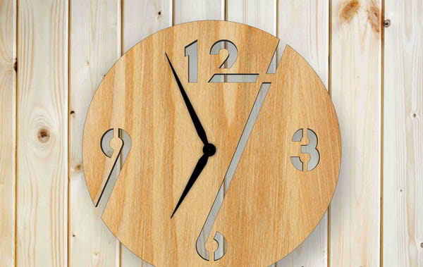 Wooden Digits Clock Frame CDR File