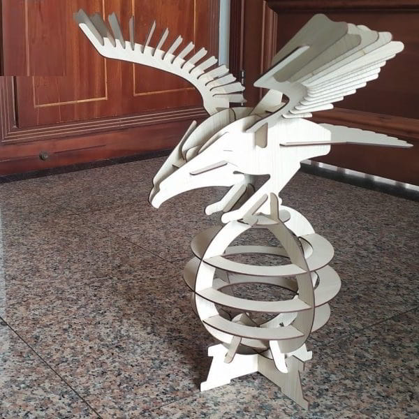 Wooden Eagle 3D Puzzle Laser Cut Decorative Stand DXF File