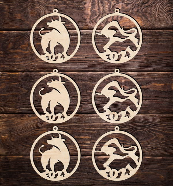 Wooden Engraved Animal Coins CDR Vectors File