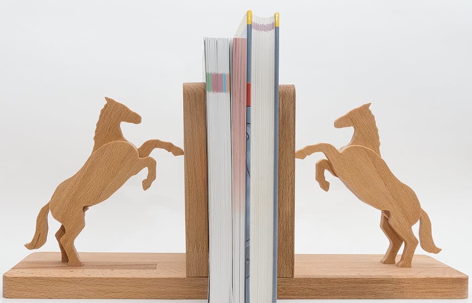 Wooden Engraved Horse Book Stopper and Holder DXF File