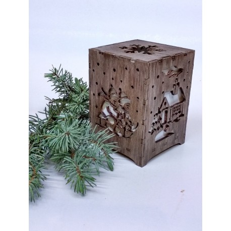 Wooden Engraved Lamp Box CDR Vectors File