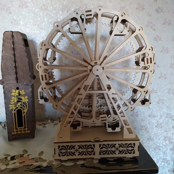 Wooden Ferris Wheel Cake Stand Laser Cut CDR File