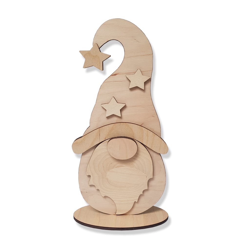 Wooden Gnome Christmas Decoration Laser Cut CDR File Free Download